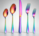20-Piece Rainbow Cutlery Set | 4-Serving Set, Colorful Stainless Steel Cutlery | Mirror Polished | Dishwasher Suitable